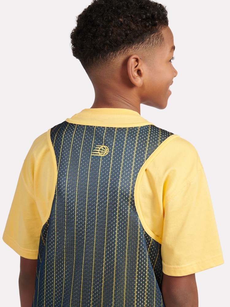 New Balance Yellow Kids Hoops Reversible Tank - Image 2 of 9