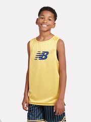 New Balance Yellow Kids Hoops Reversible Tank - Image 4 of 9