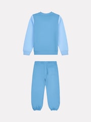 New Balance Blue Kids 100% Cotton Crew Top & Joggers Set - Image 2 of 5