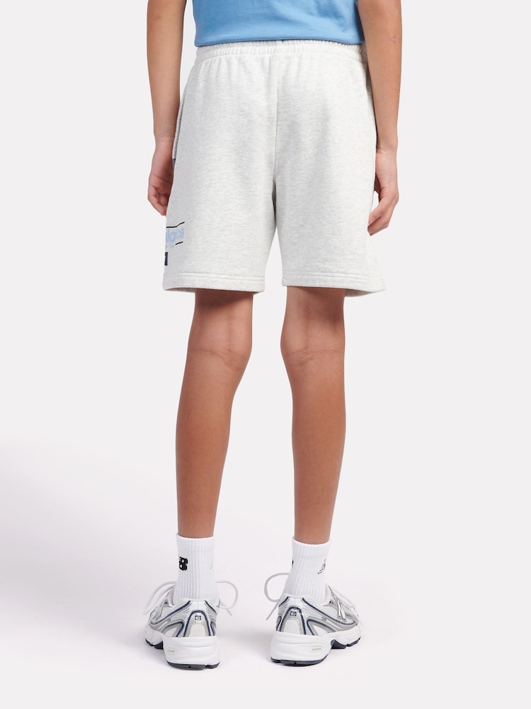 New Balance Grey Kids Athletic Shoes Graphic 100% Cotton Shorts - Image 3 of 5
