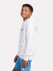 New Balance White Kids Athletics Graphic 100% Cotton Hoodie - Image 2 of 6