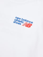 New Balance White Kids Athletic Shoes Back Graphic 100% Cotton T-Shirt - Image 10 of 10