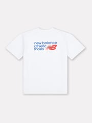 New Balance White Kids Athletic Shoes Back Graphic 100% Cotton T-Shirt - Image 8 of 10