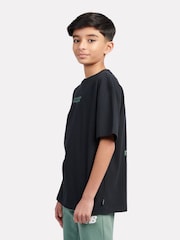 New Balance Black Kids Running Club Sandwich Back Graphic 100% Cotton T-Shirt - Image 2 of 6