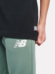 New Balance Black Kids Running Club Sandwich Back Graphic 100% Cotton T-Shirt - Image 6 of 6