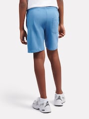 New Balance Blue Kids French Terry Stacked Logo 100% Cotton Shorts - Image 2 of 4