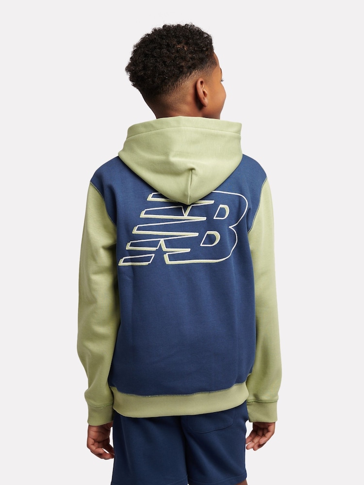 New Balance Green Kids Premium Contrast Hoodie - Image 3 of 6