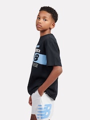 New Balance Black Kids Authentic Brand Players Graphic 100% Cotton T-Shirt - Image 2 of 8