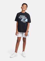 New Balance Black Kids Authentic Brand Players Graphic 100% Cotton T-Shirt - Image 5 of 8