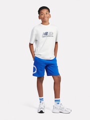 New Balance White Kids Hoops Branded Graphic 100% Cotton T-Shirt - Image 5 of 9