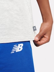 New Balance White Kids Hoops Branded Graphic 100% Cotton T-Shirt - Image 6 of 9