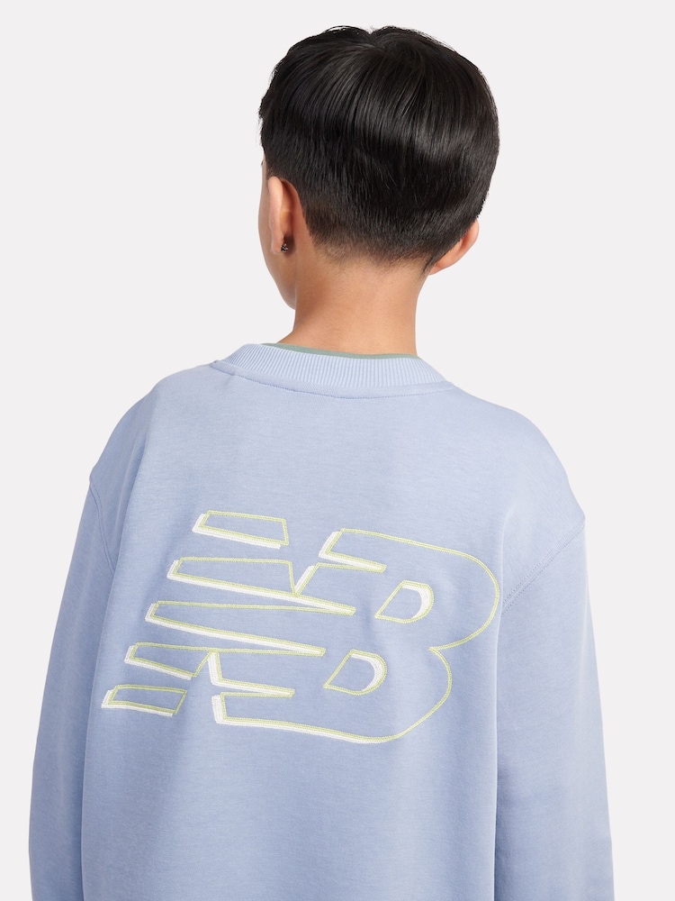 New Balance Blue Kids Premium Cross Neck T-Shirt - Image 6 of 6