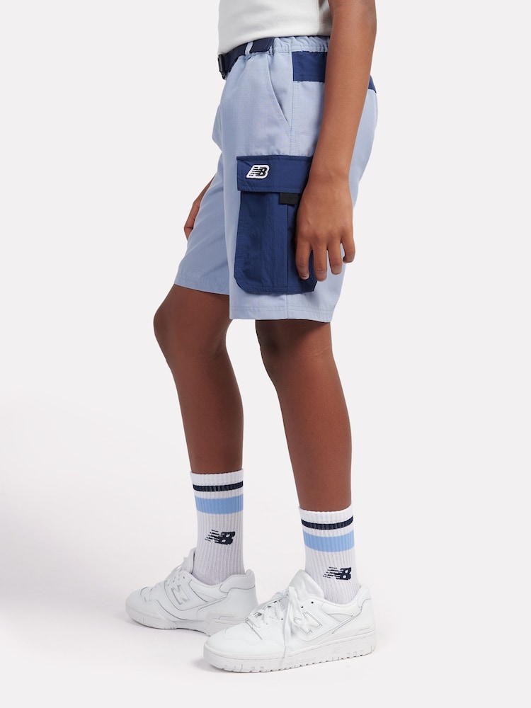 New Balance Blue Kids Premium Ripstop Shorts - Image 2 of 8