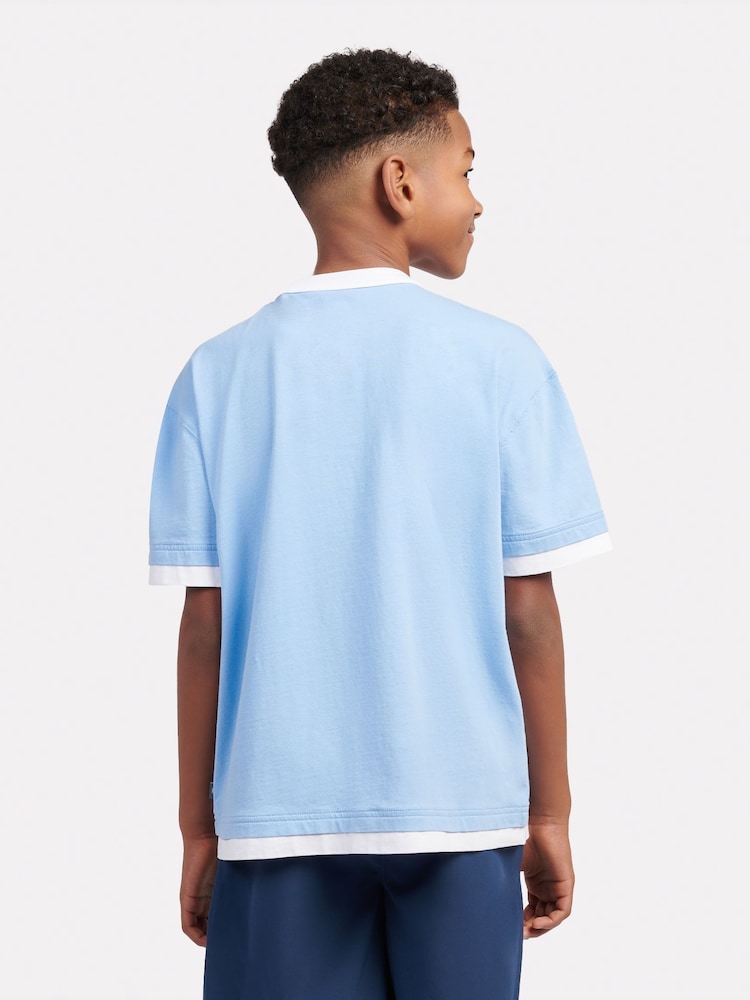 New Balance Blue Kids Hoops Layup Graphic T-Shirt - Image 3 of 9
