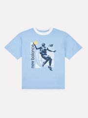 New Balance Blue Kids Hoops Layup Graphic T-Shirt - Image 7 of 9