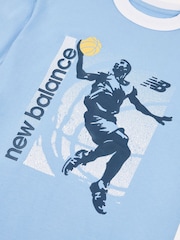 New Balance Blue Kids Hoops Layup Graphic T-Shirt - Image 9 of 9