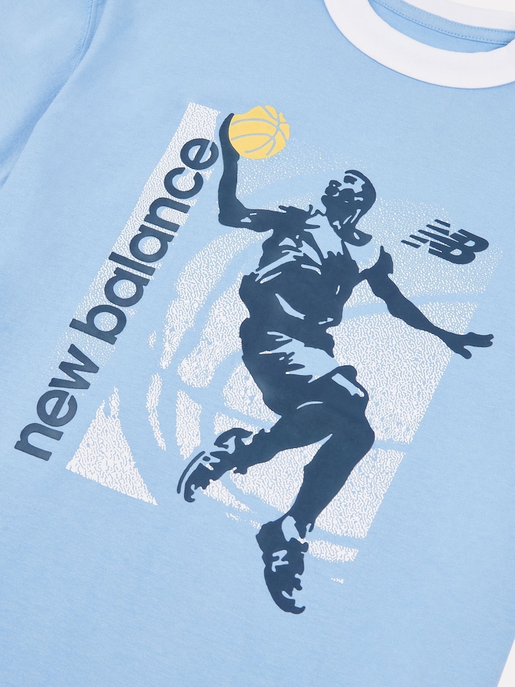 New Balance Blue Kids Hoops Layup Graphic T-Shirt - Image 9 of 9