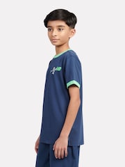 New Balance Blue Kids Tennis Cartoon Back Graphic T-Shirt - Image 4 of 10