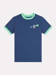 New Balance Blue Kids Tennis Cartoon Back Graphic T-Shirt - Image 7 of 10