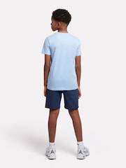 New Balance Blue Kids The System Graphic 100% Cotton T-Shirt And Shorts Set - Image 2 of 10