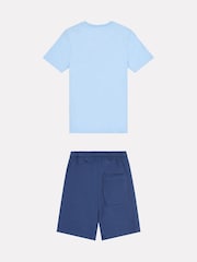 New Balance Blue Kids The System Graphic 100% Cotton T-Shirt And Shorts Set - Image 7 of 10