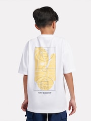 New Balance White Kids Hoops Layup Graphic T-Shirt - Image 2 of 10
