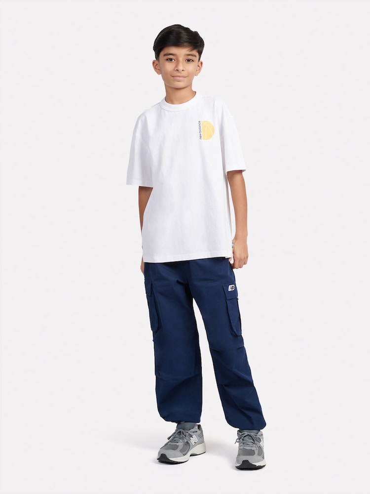 New Balance White Kids Hoops Layup Graphic T-Shirt - Image 3 of 10