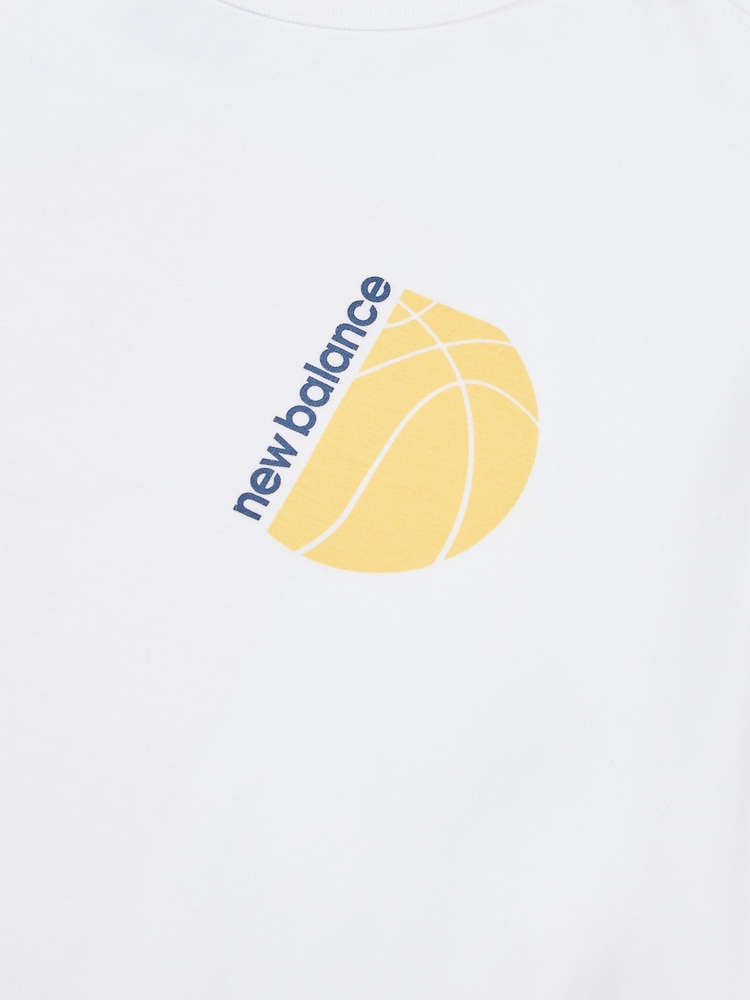 New Balance White Kids Hoops Layup Graphic T-Shirt - Image 9 of 10