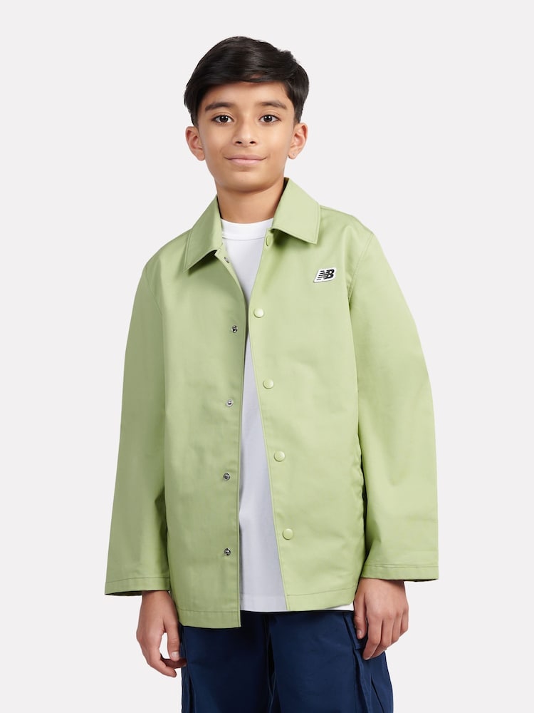 New Balance Green Kids Premium Raglan Coach Jacket - Image 1 of 5