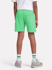 New Balance Green Kids French Terry Stacked Logo 100% Cotton Shorts - Image 3 of 8