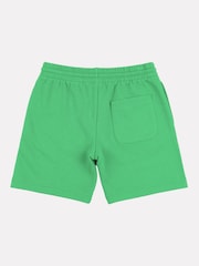 New Balance Green Kids French Terry Stacked Logo 100% Cotton Shorts - Image 7 of 8