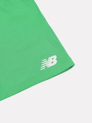 New Balance Green Kids French Terry Stacked Logo 100% Cotton Shorts - Image 8 of 8