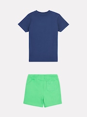 New Balance Navy Blue Kids Jersey Ringer T-Shirt & Shorts Set - Image 2 of 5