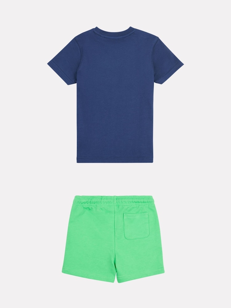 New Balance Navy Blue Kids Jersey Ringer T-Shirt & Shorts Set - Image 2 of 5