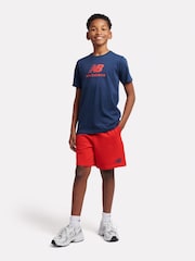 New Balance Red New Balance Kids Stacked Logo T-Shirt and Short Set - Image 1 of 10