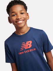 New Balance Red New Balance Kids Stacked Logo T-Shirt and Short Set - Image 4 of 10