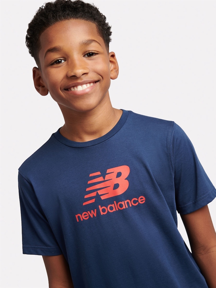 New Balance Red New Balance Kids Stacked Logo T-Shirt and Short Set - Image 4 of 10