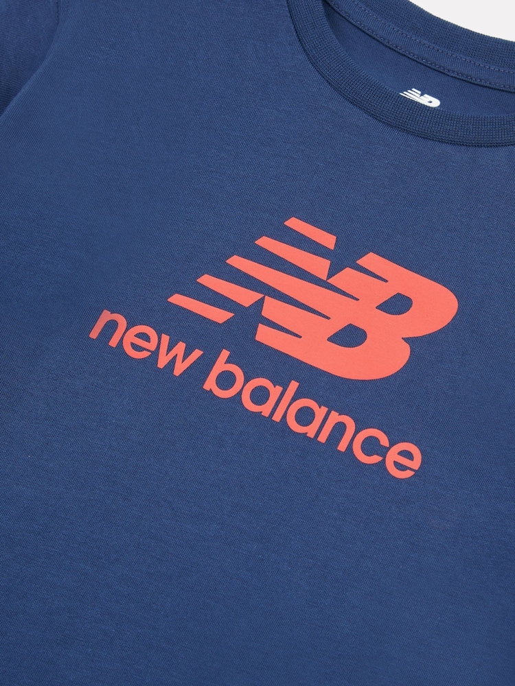 New Balance Red New Balance Kids Stacked Logo T-Shirt and Short Set - Image 9 of 10