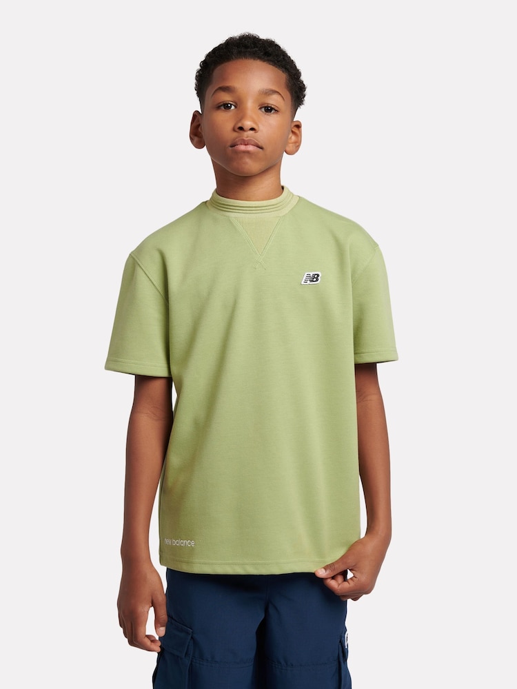 New Balance Green Kids Premium Racking Rib T-Shirt - Image 1 of 9
