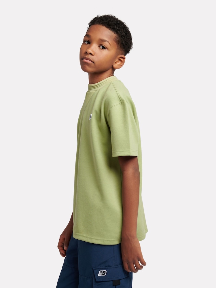 New Balance Green Kids Premium Racking Rib T-Shirt - Image 2 of 9