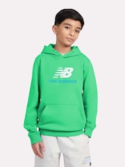 New Balance Green Light Kids French Terry Stacked Logo 100% Cotton Hoodie - Image 1 of 8