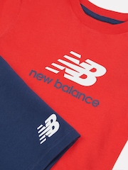 New Balance Red Kids Jersey Ringer T-Shirt & Shorts Set - Image 3 of 5
