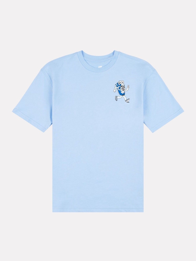 New Balance Blue Kids Sneaker Guy Back Graphic 100% Cotton T-Shirt - Image 1 of 4