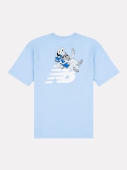 New Balance Blue Kids Sneaker Guy Back Graphic 100% Cotton T-Shirt - Image 2 of 4