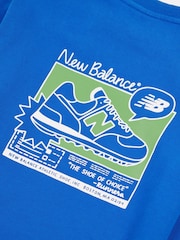 New Balance Blue Kids Sneaker Poster Back Graphic Crew Sweater - Image 10 of 10