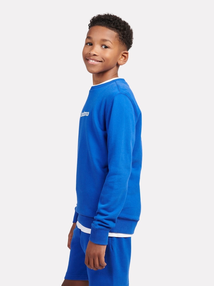 New Balance Blue Kids Sneaker Poster Back Graphic Crew Sweater - Image 2 of 10