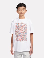 New Balance White Kids Crowd Graphic 100% Cotton T-Shirt - Image 1 of 6