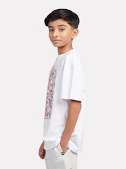 New Balance White Kids Crowd Graphic 100% Cotton T-Shirt - Image 2 of 6