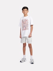 New Balance White Kids Crowd Graphic 100% Cotton T-Shirt - Image 5 of 6
