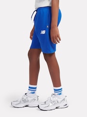 New Balance Blue Kids Circular Logo Graphic 100% Cotton Shorts - Image 4 of 10